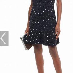 Michael Kors Navy and Gold Heart Studded Sweater Dress